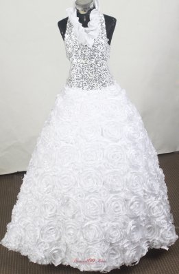 2013 Luxurious Little Girl Pageant Dresses Beading and Fabric With Roling Flowers
