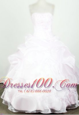 2013 Lovely Strapless Little Girl Pageant Dresses With Beading and Organza