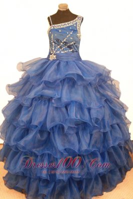Stylish Ruffled Layeres Little Girl Pageant Dresses Ball Gown Asymmetrical Floor-Length Organza  Pageant Dresses