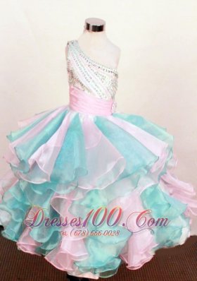 Pretty Little Girl Pageant Dresses One Shoulder Neck Floor-Length Beading Ball Gown In 2013  Pageant Dresses