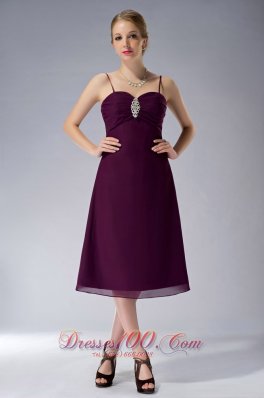 Discount Burgundy A-line Straps Knee-length Chiffon Beading Mother Of The Bride Dress