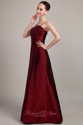 Elegant Burgundy Empire Spaghetti Strap Taffeta Beading Mother of the Bride Dress