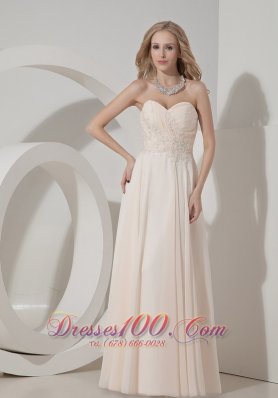 Best 2013 Champagne Column Sweetheart Prom Dress Chiffon Appliques