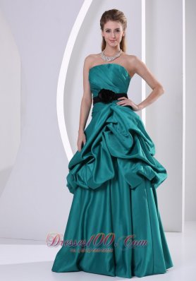 Clearence Turquoise A-line Hand Made Flower Belt and Ruch Mother Of The Bride Dress With Pick-ups