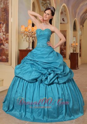 Discount Wonderful Teal Quinceanera Dress Sweetheart Taffeta Beading Ball Gown