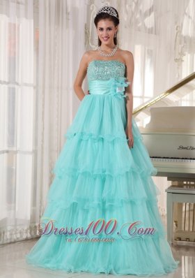 Popular Apple Green Quinceanera Dress Strapless Taffeta and Organza Beading A-line Fashion