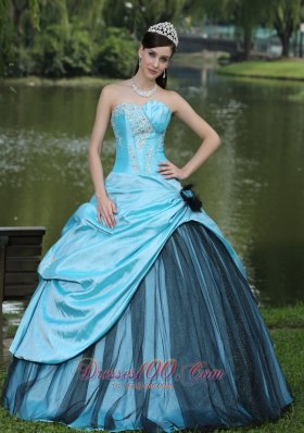 Aqua Blue Taffeta 2013 Quinceanera Dress Custom Made Fashion