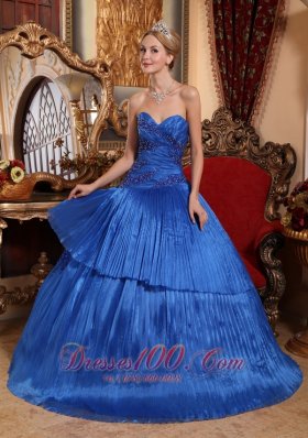 Pretty Royal Blue Quinceanera Dress Sweetheart Organza Ball Gown Plus Size