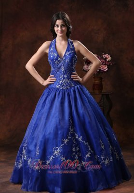 A-line Halter Prom Dress With Embroidery Decorate Organza In 2013 Wickenburg Arizona Pretty