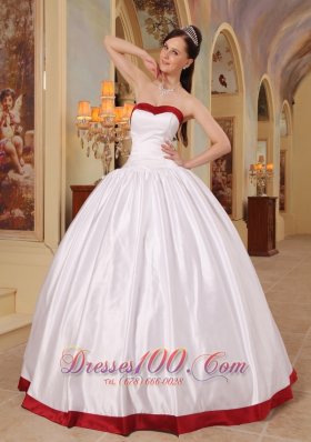 Cheap Beautiful White Quinceanera Dress Sweetheart Satin Ball Gown