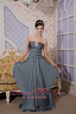 Best Peacock Green Empire Strapless Brush Train Elastic Woven Satin Beading Prom / Evening Dress