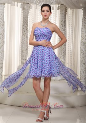 Beautiful Empire Sweetheart High-low Print Ruched Prom / Cocktail Dress