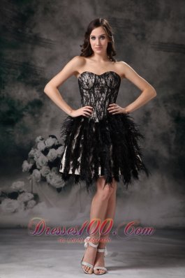 Black Ball Gown Cocktail Dress Sweetheart Mini-length Special Fabric