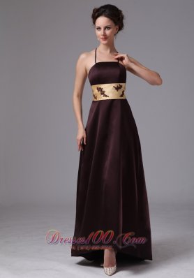 Brown Belt With Appliques Spaghetti Straps Mother Of The Bride Dress Ankle-length In Dalton Georgia