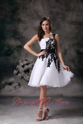 Modest White A-line One Shoulder Homecoming Dress Organza Lace Mini-length  Under 100