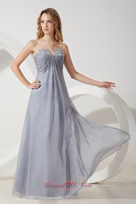 Formal Silver Grey High Quality Chiffon Strapless Prom / Homecoming Dress