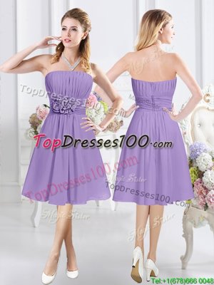 High Quality Knee Length A-line Sleeveless Lavender Court Dresses for Sweet 16 Zipper