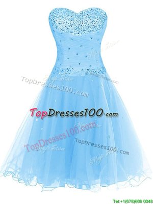 Blue Cocktail Dresses Prom and Party and For with Beading Sweetheart Sleeveless Lace Up