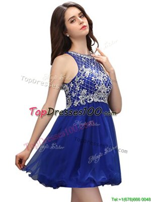 Royal Blue Cocktail Dress Prom and Party and For with Beading Scoop Sleeveless Zipper