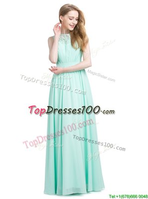 Extravagant Floor Length Column/Sheath Sleeveless Turquoise Homecoming Dress Zipper