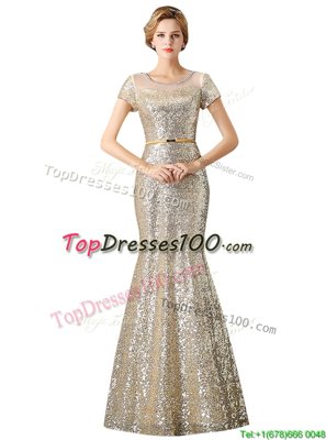 Sweet Mermaid Scoop Sequined Sleeveless Floor Length Going Out Dresses and Sequins