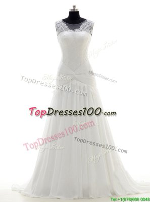 Delicate Sweetheart Sleeveless Organza Wedding Dress Beading Brush Train Clasp Handle