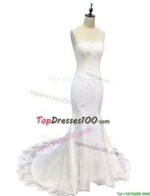 Affordable Off the Shoulder White Lace Up Wedding Dresses Beading and Lace Long Sleeves With Brush Train