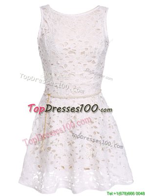 Scoop Sleeveless Cocktail Dress Mini Length Appliques Grey Tulle