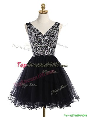 Gorgeous Halter Top Backless Knee Length Baby Pink Cocktail Dresses Chiffon Sleeveless Sequins