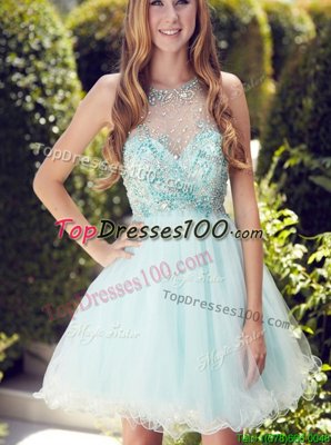 Latest Scoop Sleeveless Organza Club Wear Beading and Ruching Zipper