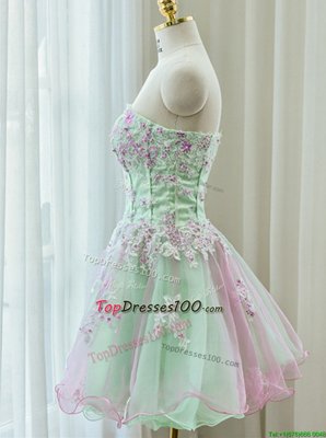 Multi-color Sleeveless Organza Zipper Party Dress Wholesale for Prom