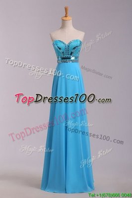 Sleeveless Beading and Belt Zipper Prom Dress