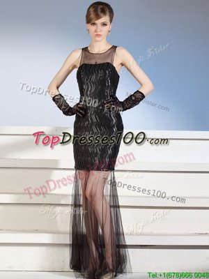 Scoop Sleeveless Zipper Floor Length Pattern Prom Party Dress