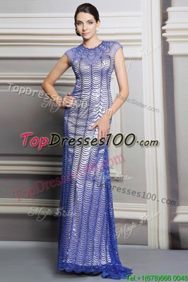 New Arrival Scoop Sleeveless Beading and Sequins Backless Prom Dresses