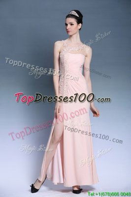 Fantastic Chiffon Sleeveless Ankle Length Homecoming Dress and Appliques