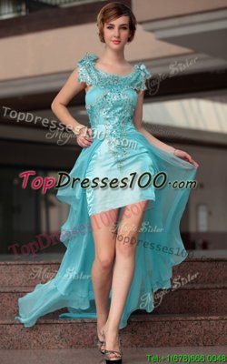 Noble Scoop Sleeveless Chiffon Homecoming Party Dress Beading and Sequins Zipper