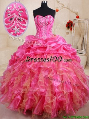 Amazing White Ball Gowns Beading 15th Birthday Dress Lace Up Tulle Sleeveless Floor Length