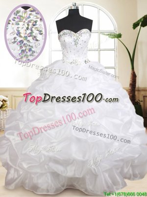 Unique Sleeveless Organza Floor Length Lace Up Sweet 16 Dresses in Turquoise for with Beading and Ruffles