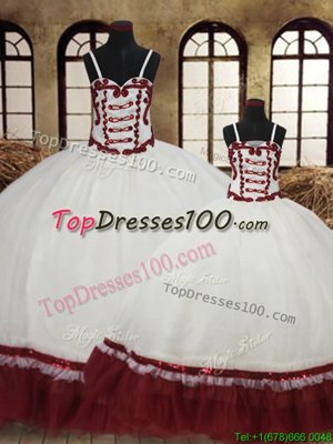 Straps Straps Sleeveless Lace Up Floor Length Beading Quinceanera Dresses