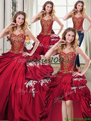 Multi-color Lace Up Sweetheart Beading and Ruffles Quinceanera Gown Organza Sleeveless