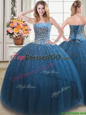 Glorious Three Piece Sleeveless Beading and Ruffles Lace Up 15 Quinceanera Dress