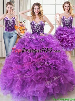 White And Red Sleeveless Embroidery and Ruffled Layers Floor Length Quinceanera Dress