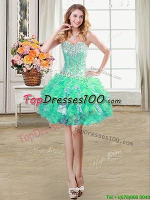 Sweetheart Sleeveless Tulle and Lace Cocktail Dresses Beading and Lace and Sequins Lace Up