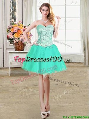 Pick Ups Ball Gowns Cocktail Dresses Turquoise Sweetheart Organza Sleeveless Mini Length Lace Up
