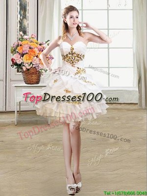 Custom Designed Mini Length Ball Gowns Sleeveless White Juniors Party Dress Lace Up