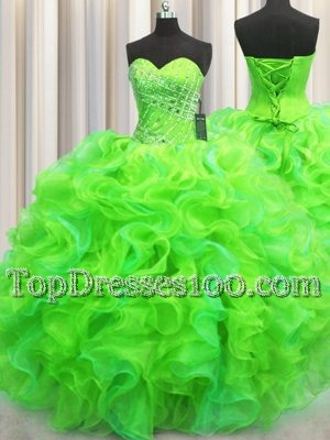 Light Blue One Shoulder Zipper Beading and Ruffles Quinceanera Gowns Sleeveless
