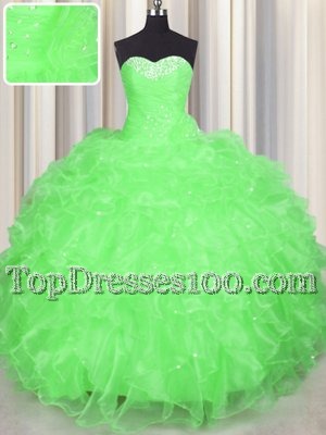 Floor Length Ball Gowns Sleeveless Quinceanera Dress Lace Up