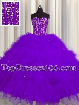 Really Puffy Blue Lace Up Sweetheart Beading Vestidos de Quinceanera Tulle Sleeveless