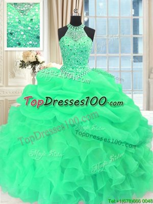 Comfortable Scoop Sleeveless Beading and Pick Ups Floor Length Sweet 16 Quinceanera Dress
