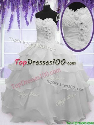 Royal Blue Ball Gowns Taffeta Strapless Sleeveless Embroidery and Pick Ups Floor Length Lace Up Quinceanera Gown